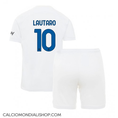 Maglie da calcio Inter Milan Lautaro Martinez #10 Seconda Maglia Bambino 2023-24 Manica Corta (+ Pantaloni corti)